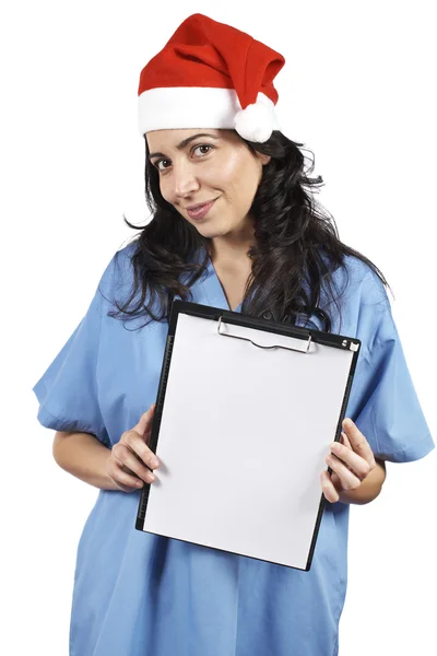 Ženský lékař drží do schránky — Stock fotografie