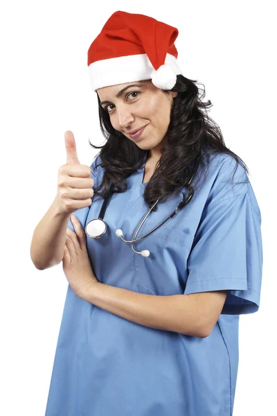 Kvinnliga läkare jul — Stockfoto