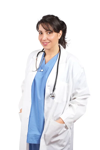 Kobieta lekarz w fartuchu — Zdjęcie stockowe