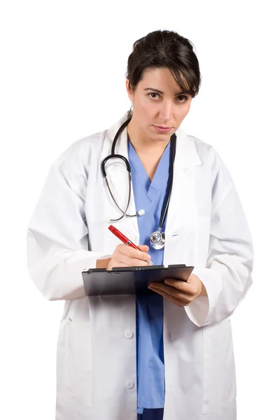 Kobiet lekarz pisanie — Zdjęcie stockowe