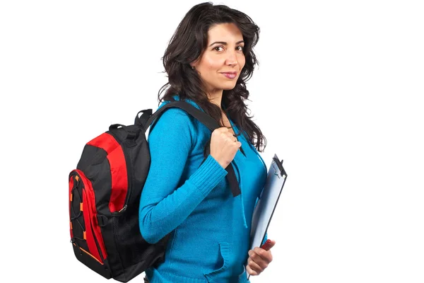 Estudiante mujer con mochila —  Fotos de Stock