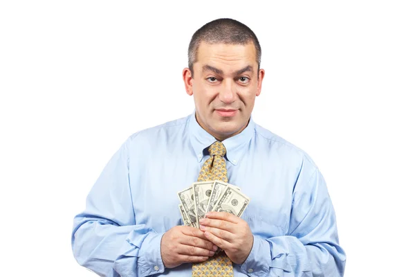 Aanhouden van een ventilator geld — Stockfoto