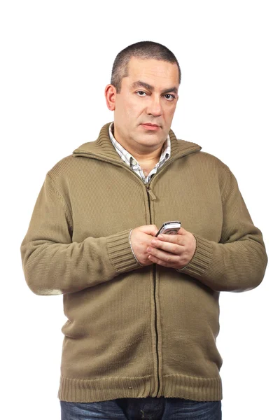 Casual homem enviando SMS — Fotografia de Stock