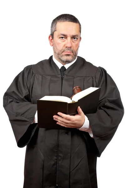 Judge holding the gavel and book — Stock Photo, Image