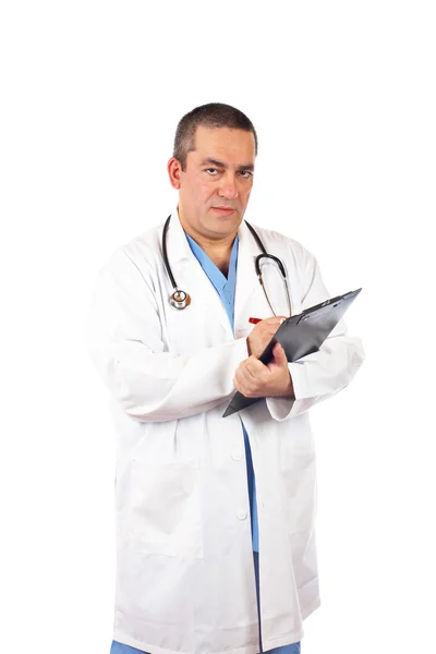 Manliga läkare skriva — Stockfoto