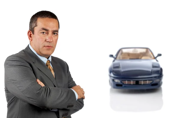CEO sério e o carro moderno — Fotografia de Stock