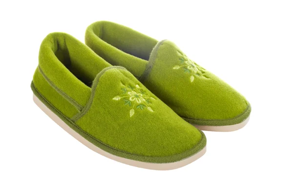 Zapatillas de señora verde —  Fotos de Stock