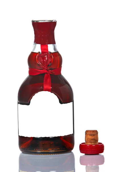 Otevřel láhev s brandy — Stock fotografie