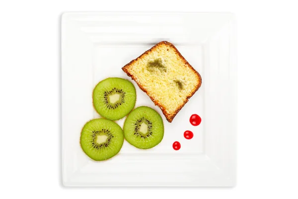 Tårtbit med kiwi — Stockfoto