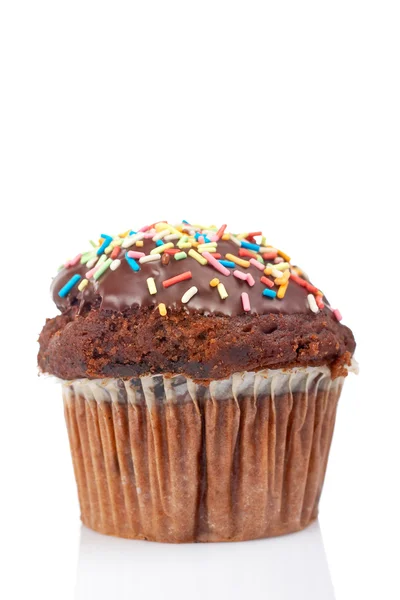 Muffin with chocolate — Stock Photo, Image