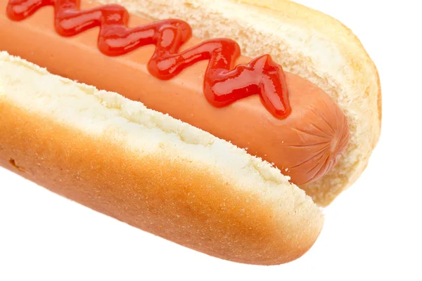Hot dog with ketchup — Stock Photo, Image