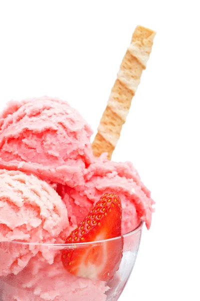 딸기 아이스크림 — 스톡 사진