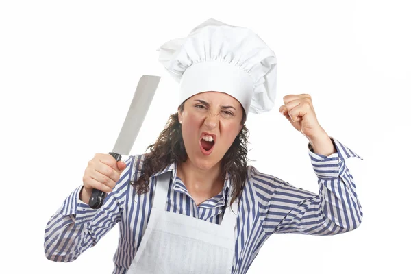 Holding a meat cleaver — Stock Photo, Image