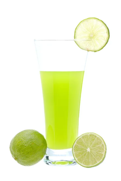Sumo de limão com uma fatia — Fotografia de Stock