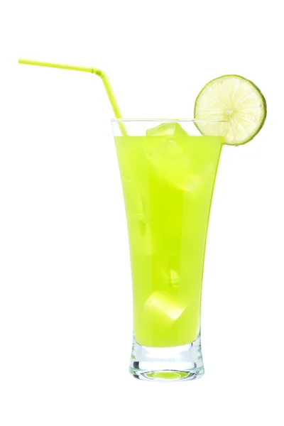 Limoensap met een schijfje — Stockfoto