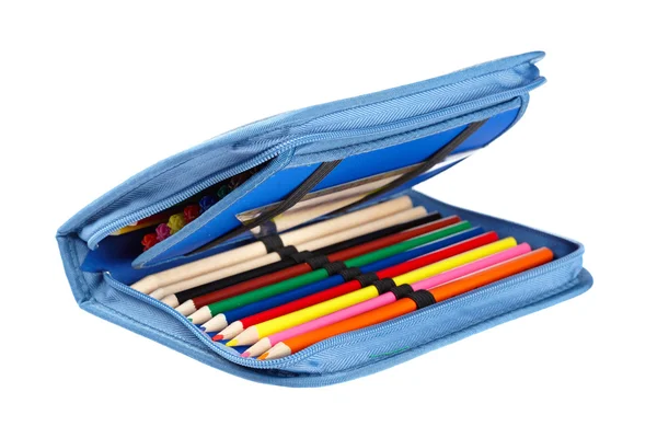 Caja de lápiz azul — Foto de Stock