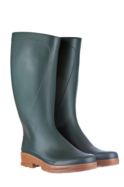 Green rubber boots — Stock Photo, Image