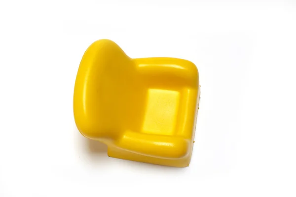Sofá amarelo no fundo branco — Fotografia de Stock