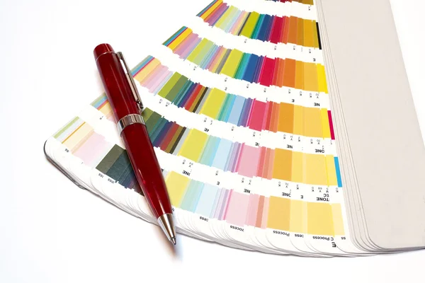 Color guide and pen — Stock Photo, Image