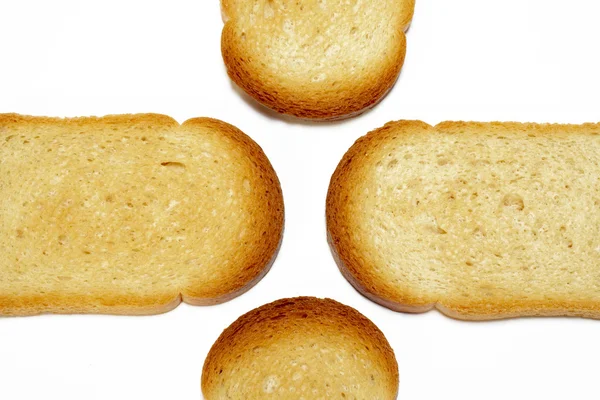 Slices of toasted bread background — Stock Photo, Image