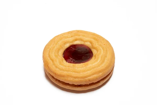 Jahodová cookie na bílém pozadí — Stock fotografie