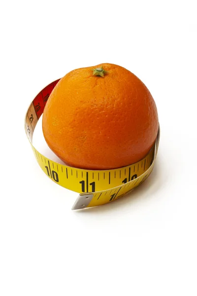 Orange with tape measure — Stock Photo, Image