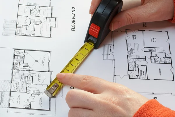 Measure and architectural plan — Stock Photo, Image