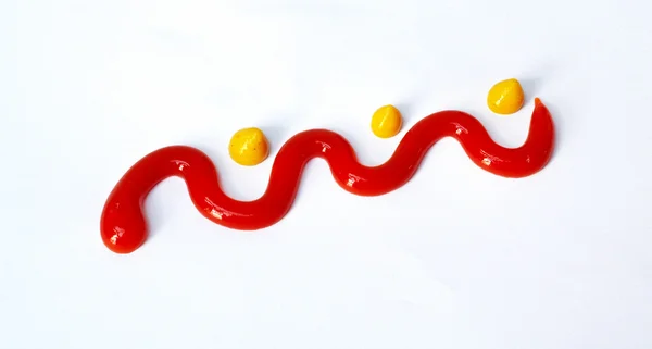 Ketchup e onda di senape — Foto Stock