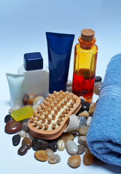 Fürdőszobai kiegészítők és szépségápolási termékek — Stock Fotó