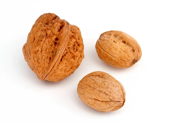Three walnuts isolated — Stock Photo, Image