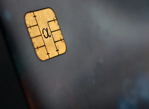 Макроснимок кредитной карты, вид на чип — стоковое фото