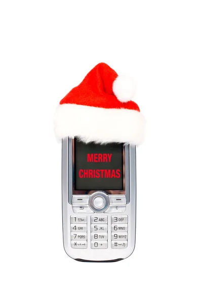 Merry christmas mobiele telefoon — Stockfoto