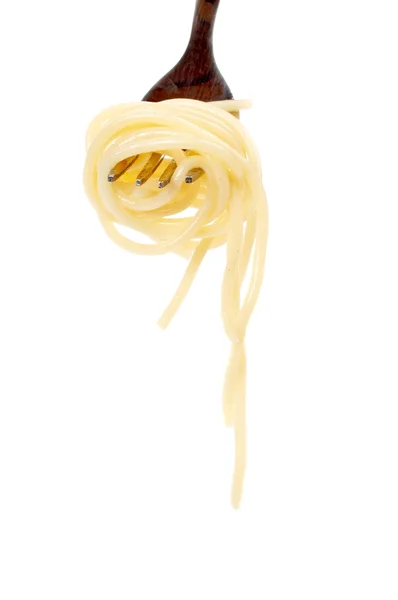 Espaguetis enrollados en un tenedor — Foto de Stock