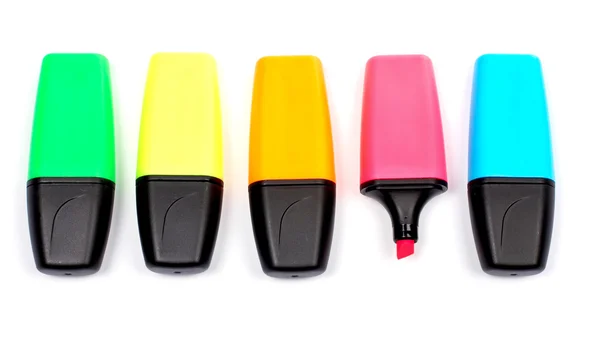 Surtido de cinco etiquetadoras de colores — Foto de Stock