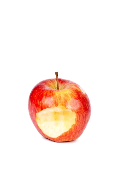 Manzana roja con un bocado — Foto de Stock