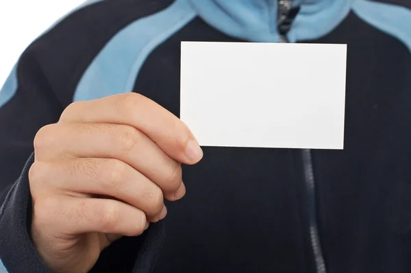Adolescente com um cartão em branco — Fotografia de Stock