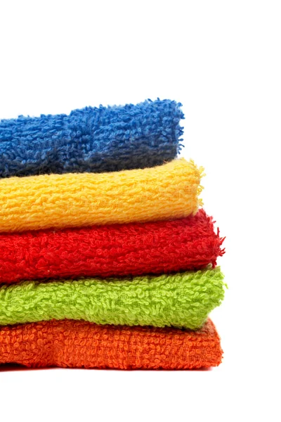 Vícebarevného ručníky skládané — Stock fotografie