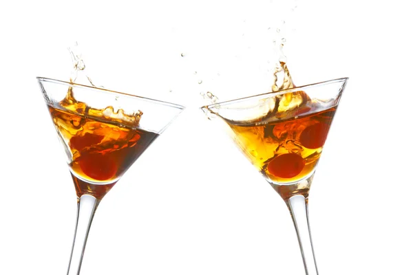Toast with two cocktail glasses — Stock Photo, Image