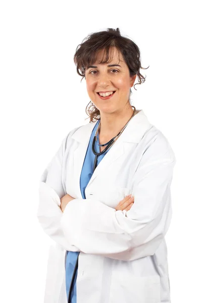 Medico donna in camice da laboratorio Foto Stock