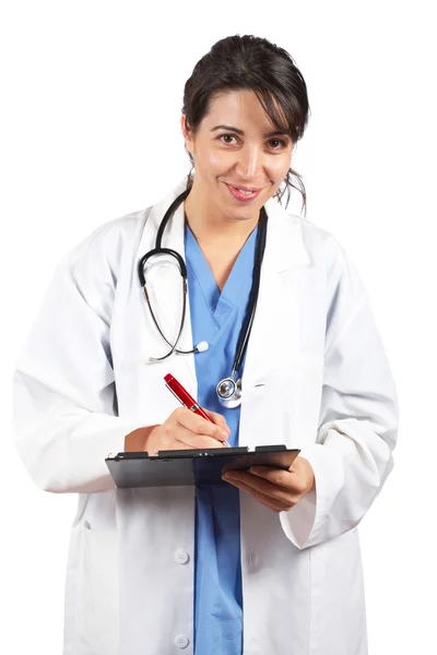 Female doctor writing Stock Photo