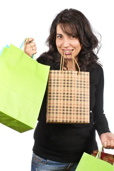 Woman holding shopping bags Stock Photo