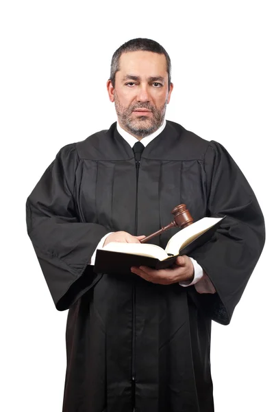 Judge holding the gavel and book Royalty Free Stock Photos