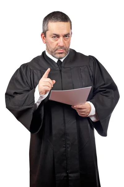 Judge reading the sentence Stock Picture