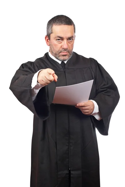 Judge reading the sentence Stock Picture