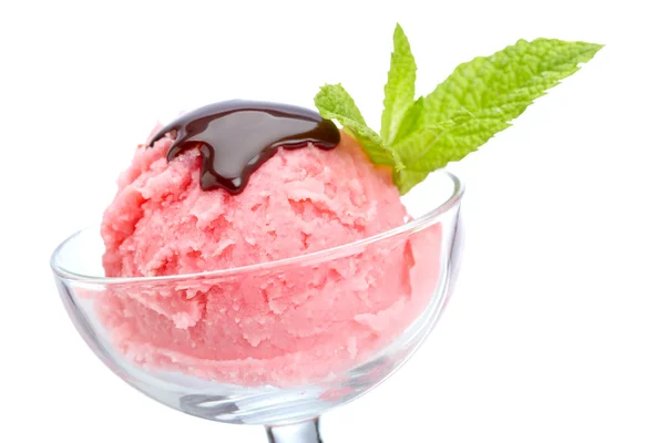 Delicioso sorvete de framboesas Imagens Royalty-Free