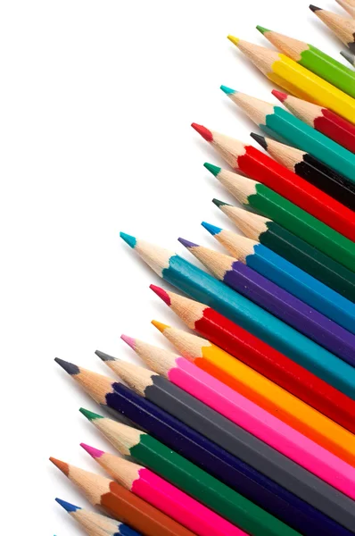Assortment of coloured pencils Royalty Free Stock Images