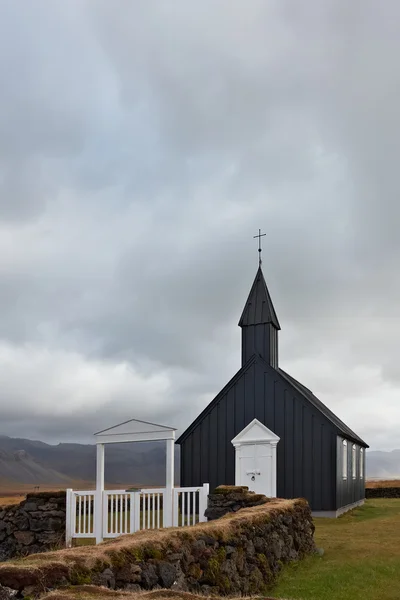 Chiesa di Budir, penisola di Snaefellsness, Islanda occidentale Foto Stock Royalty Free