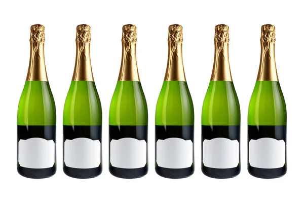 六つのシャンパンのボトル ストック画像