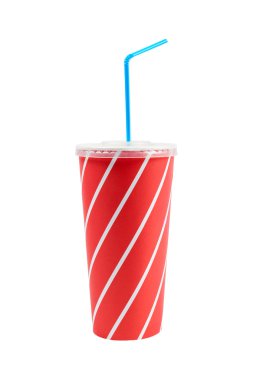 Soda drink with blue straw clipart