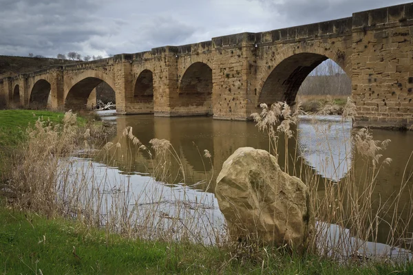 stock image Medieval bridge, Ebro river